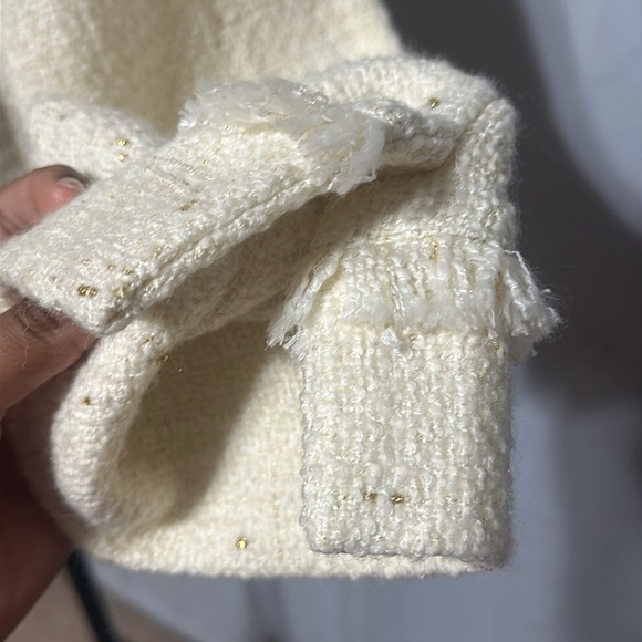 LULUS Prim and Proper Cream Tweed Jacket Size L - Picture 12 of 12